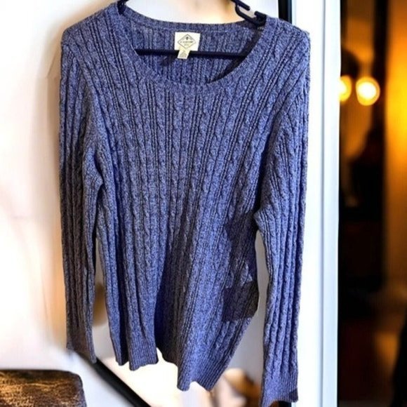 ST JOHNS BAY‎ WOMENS Denim Blue XLARGE Long Sleeve Sweater New With Tags - Picture 1 of 4